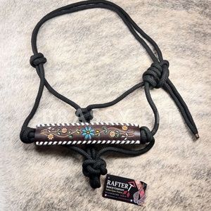 Rafter T Rope Halter w/ Tooled Buck Stitched Noseband